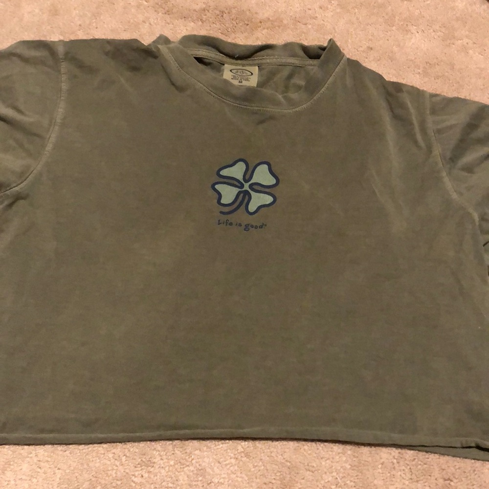Life is good cropped shirt